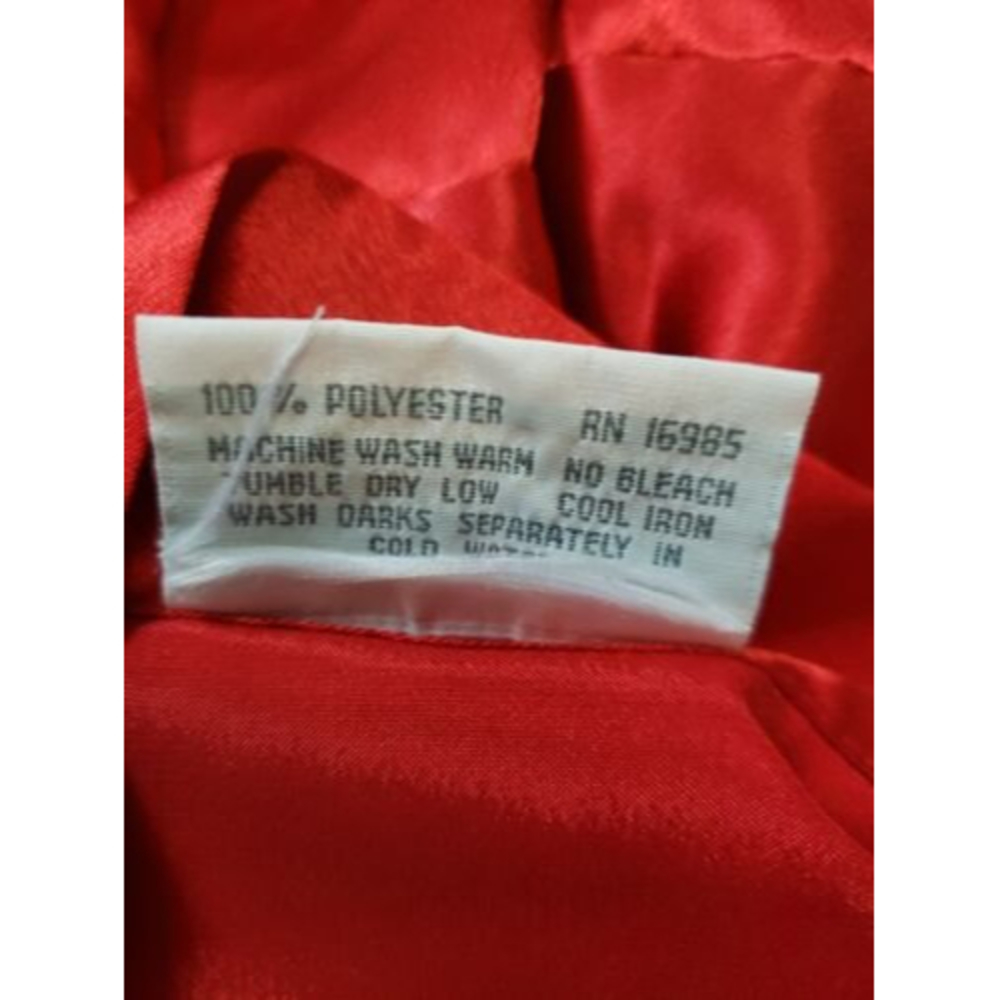 Val Mode Lingerie long night gown robe red size M 100% polyester 1 pocket - Picture 8 of 8